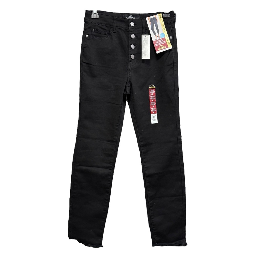 Jordache Women's High Rise Ankle Skinny Jeans - Black - Size 4 - Luxe Touch